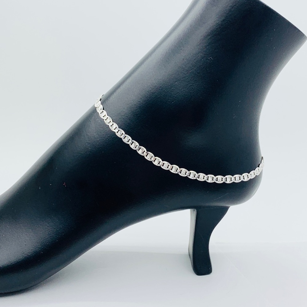 925 Sterling Silver Ankle Bracelet 10”